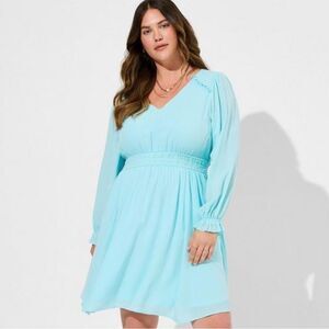 Torrid 4 4X 26 Mini Wash Gauze Wide Waist Skater Dress Atomizer NWT